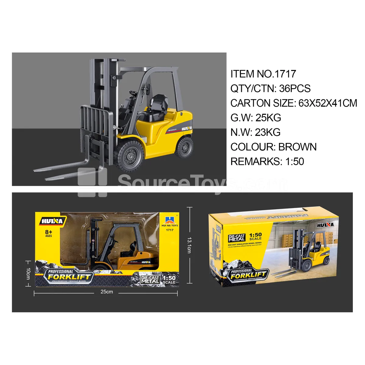 1:50 Alloy Forklift Static Model