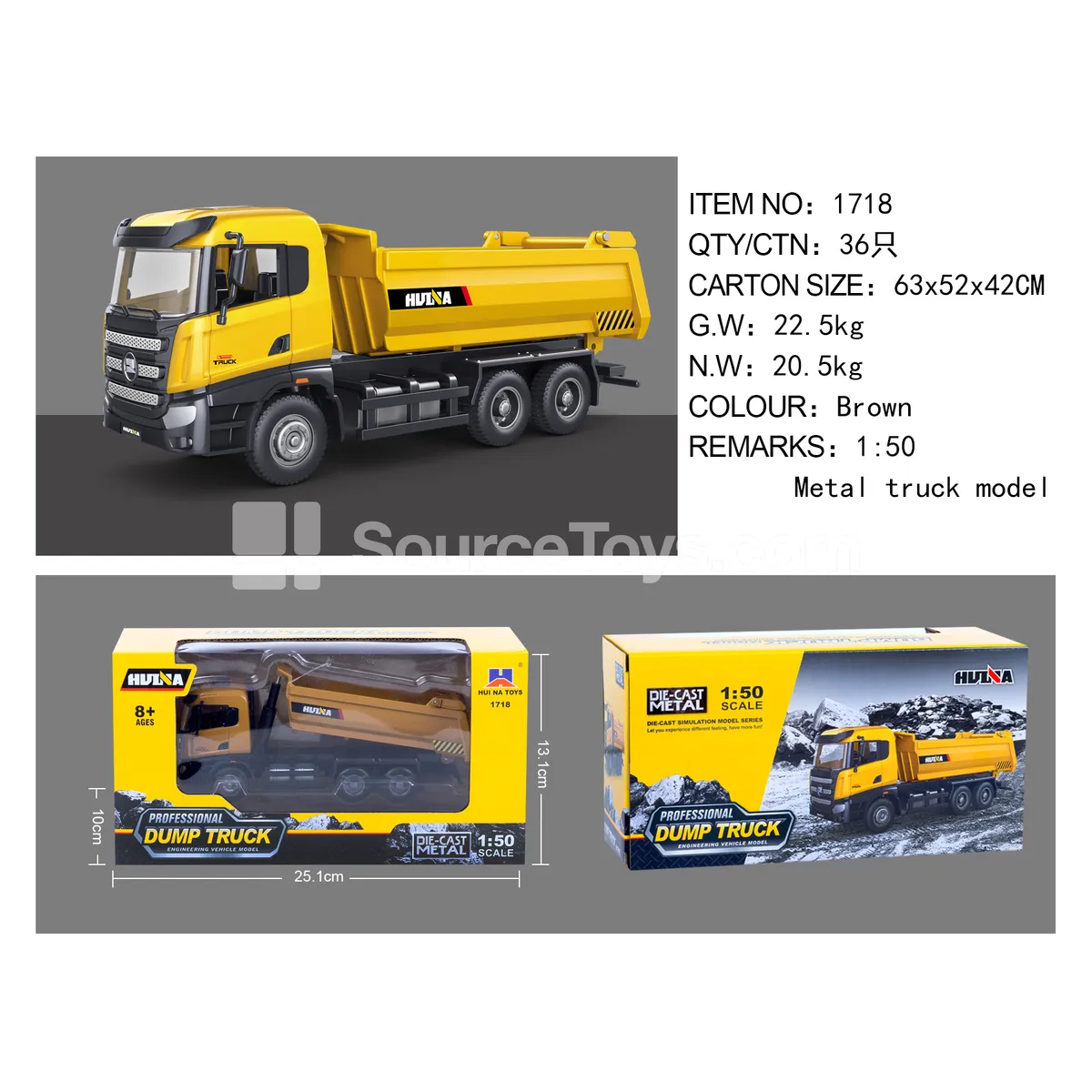 1:50 Alloy Mining Truck Static Model