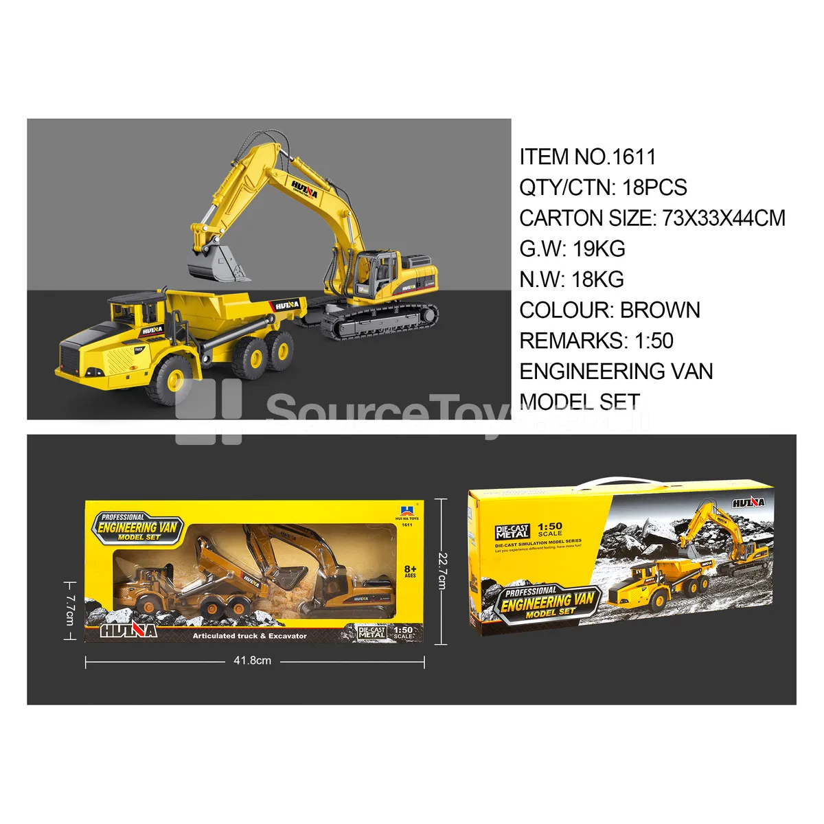1:50 Alloy Excavator & Dump Truck Set 1:50 Alloy Excavator & Dump Truck Set