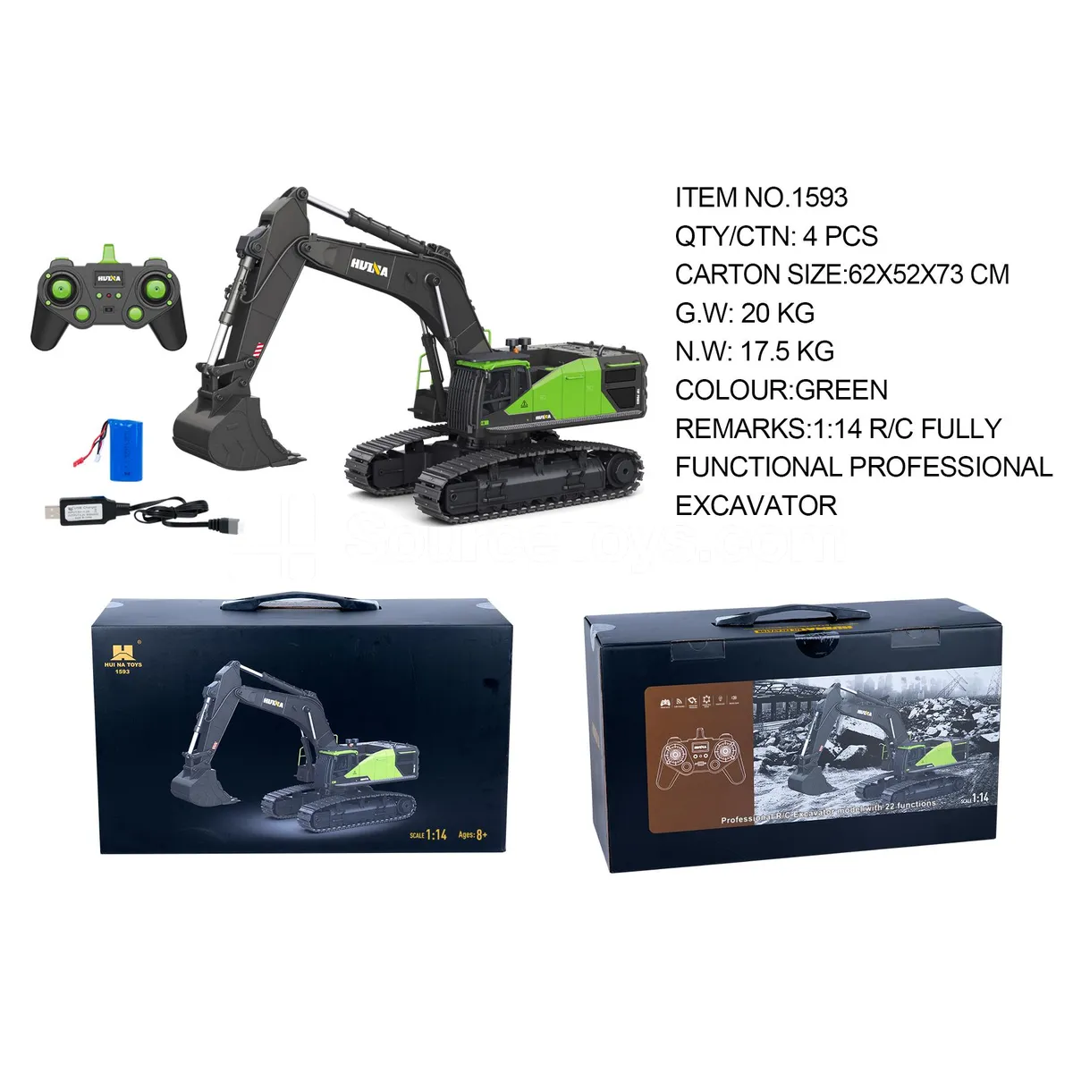 1:14 22-Channel Alloy Remote Control Excavator 1:14 22-Channel Alloy Remote Control Excavator