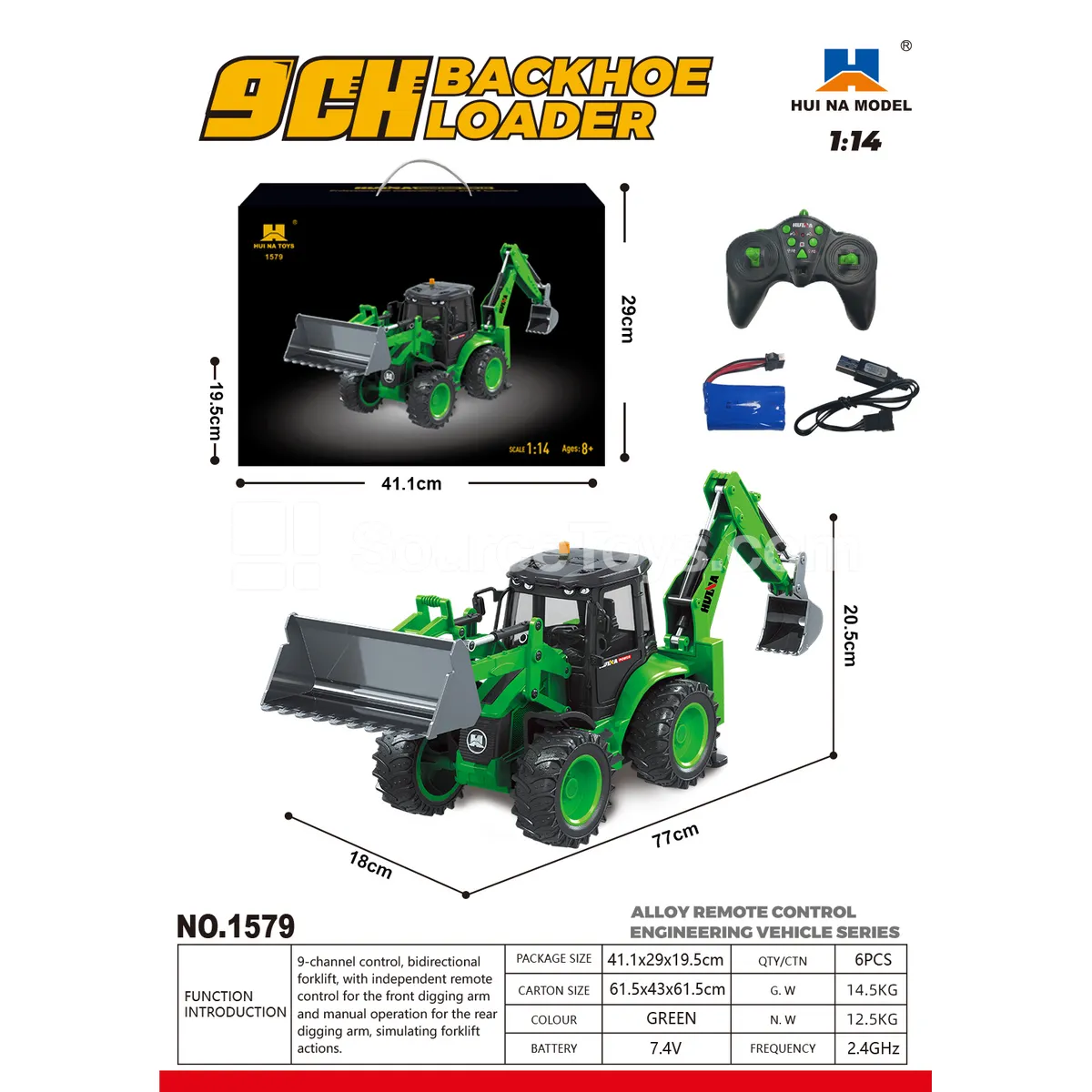 1:14 9-Channel RC Bidirectional Forklift