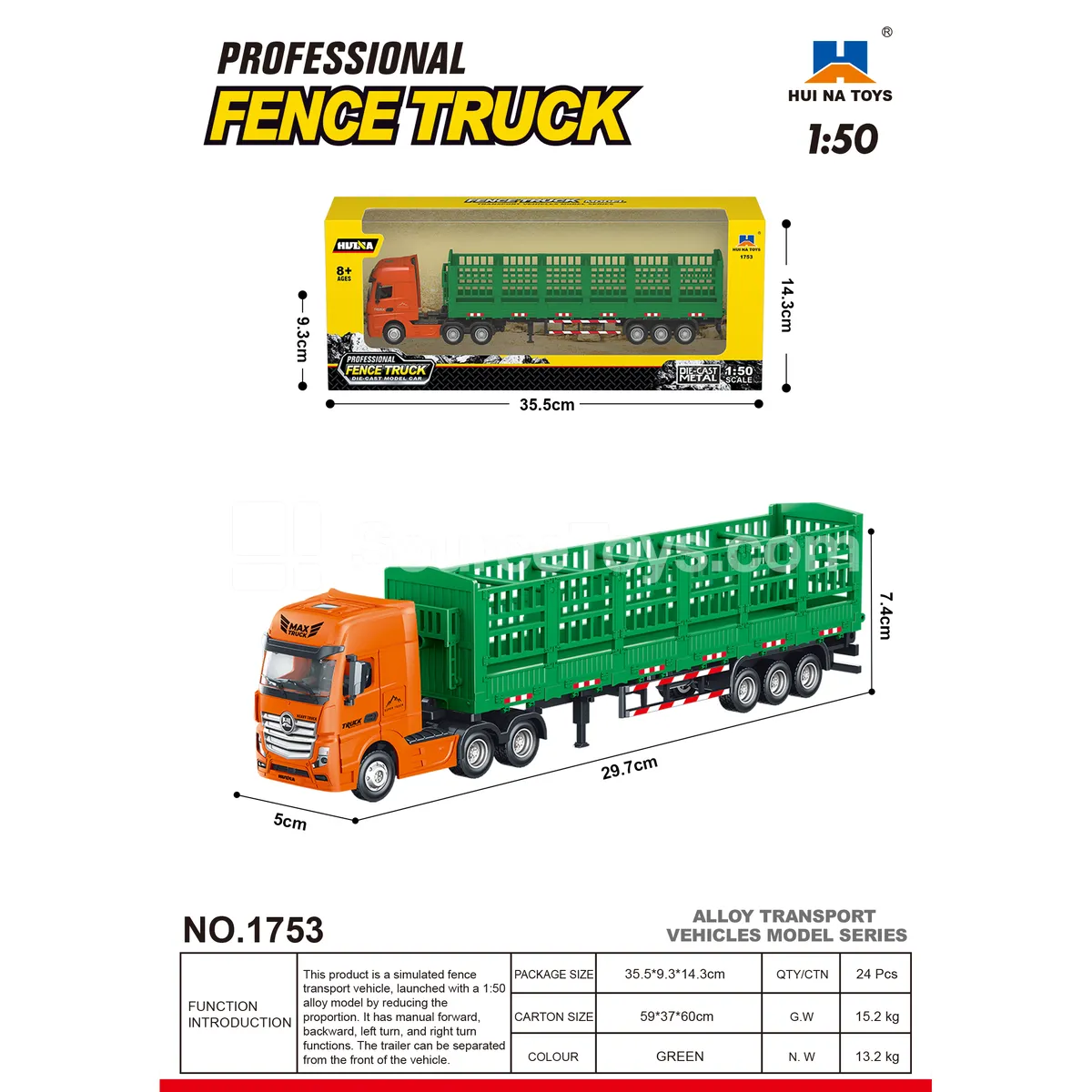 1:50 Alloy High-Sided Truck Static Model