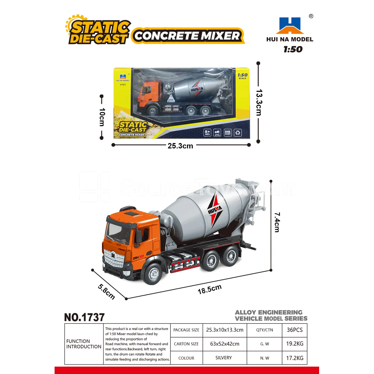 1:50 Alloy Concrete Mixer Static Model 1:50 Alloy Concrete Mixer Static Model