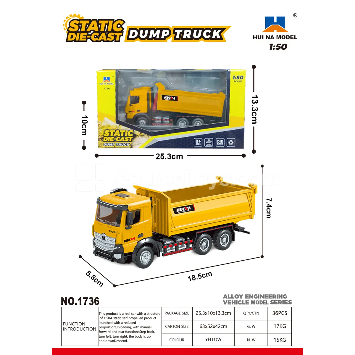 1:50 Alloy Mining Truck Static Model 1:50 Alloy Mining Truck Static Model