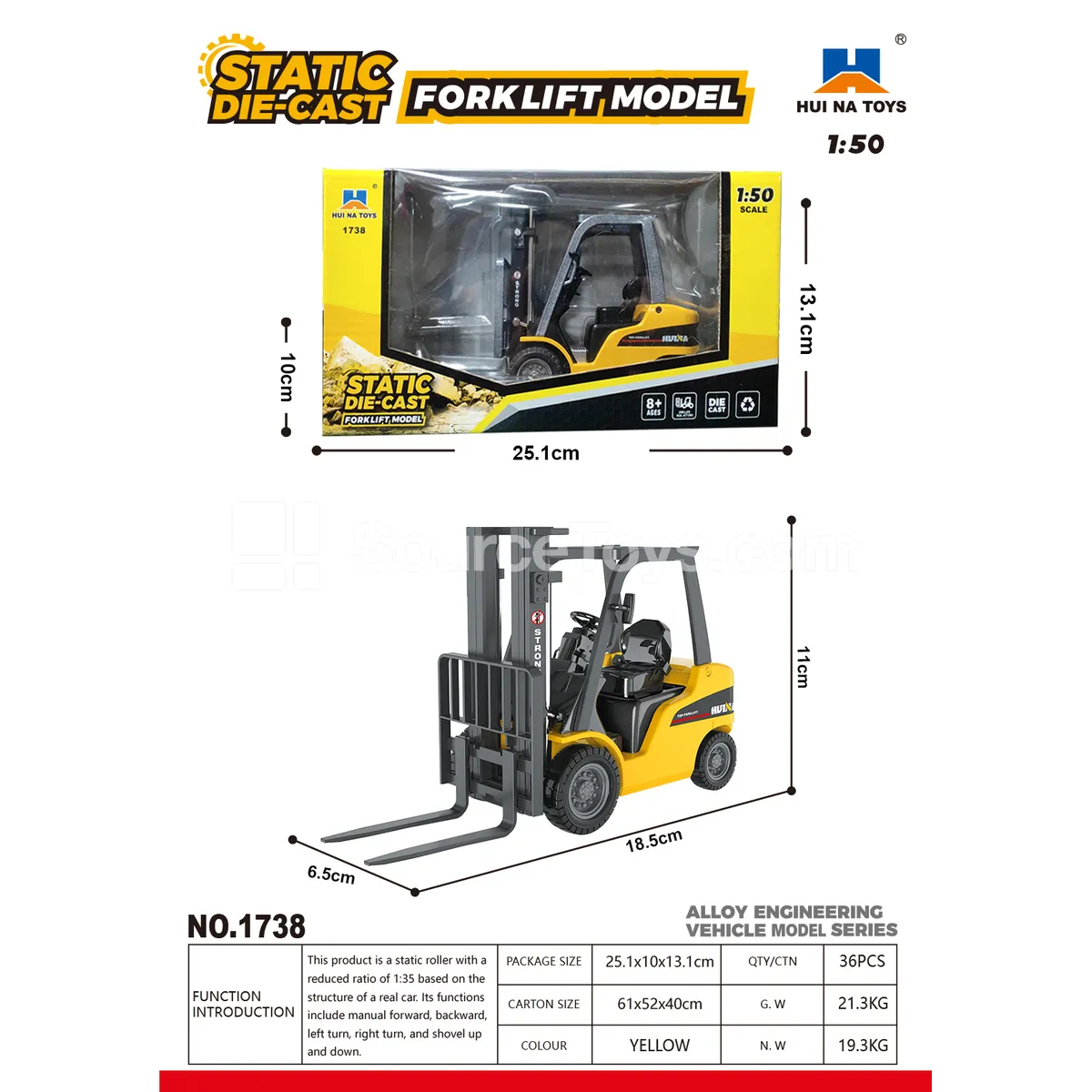 1:50 Alloy Forklift Static Model 1:50 Alloy Forklift Static Model