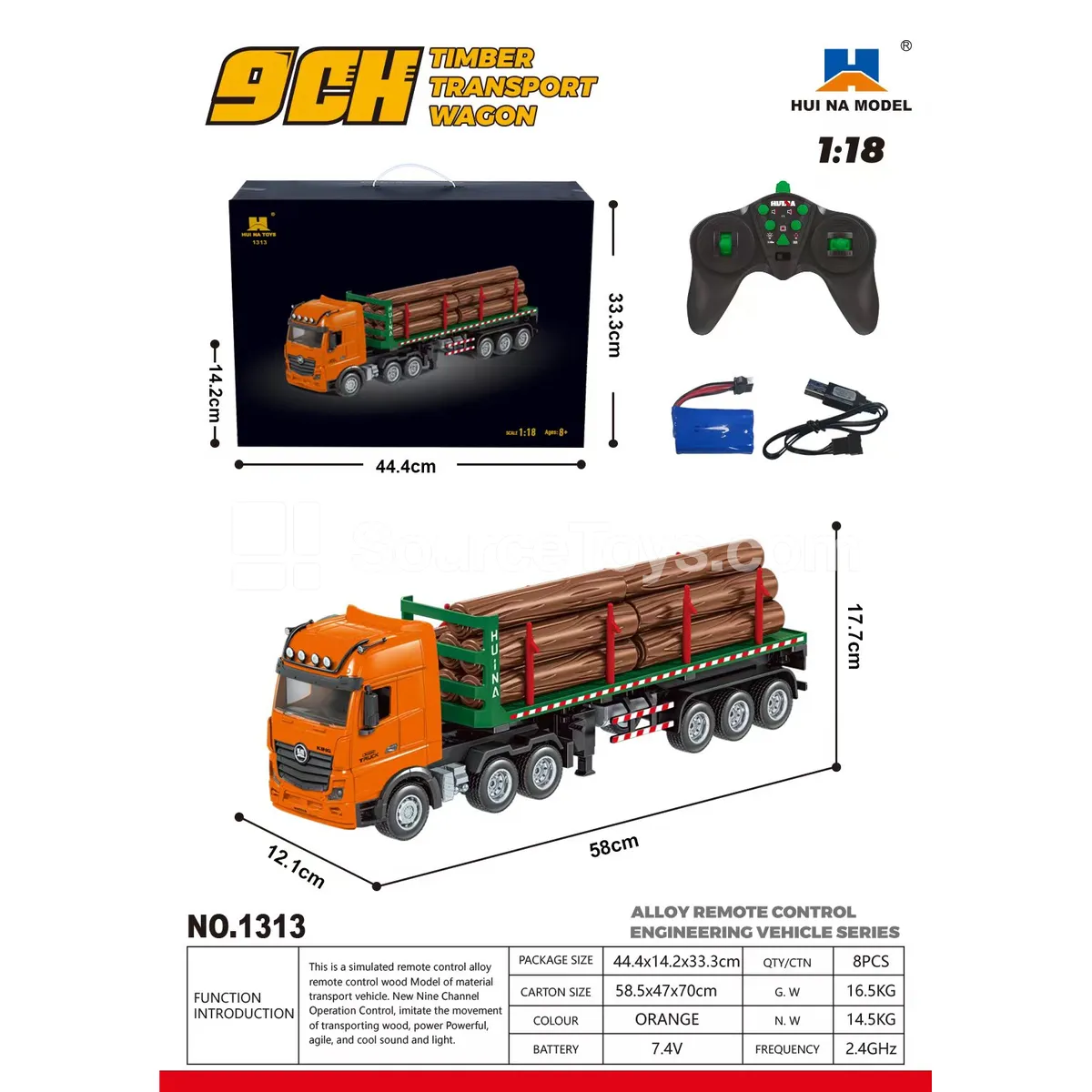 1:18 9-Channel Alloy Remote Control Timber Transport Truck 1:18 9-Channel Alloy Remote Control Timber Transport Truck