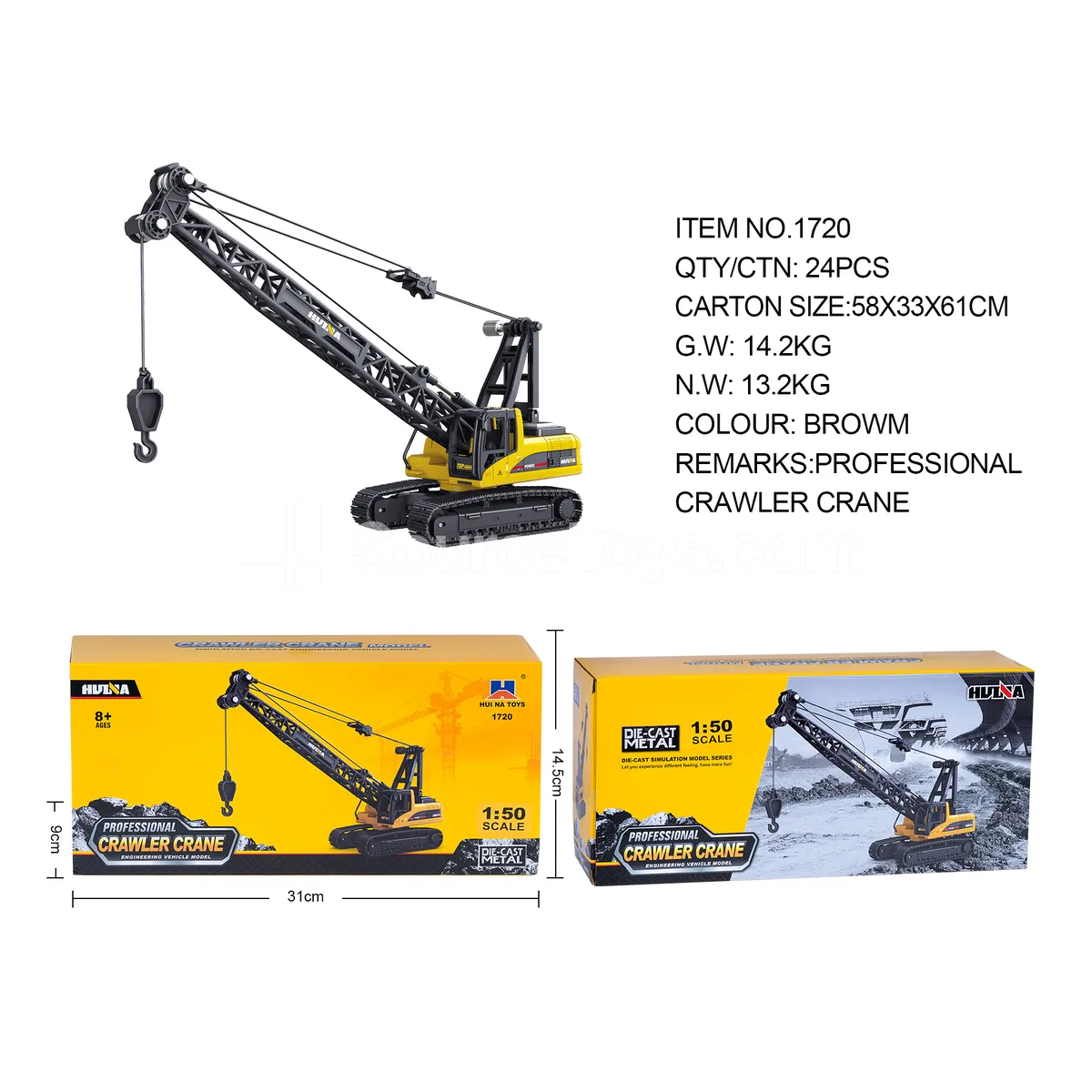 1:50 Alloy Tower Crane Static Model 1:50 Alloy Tower Crane Static Model