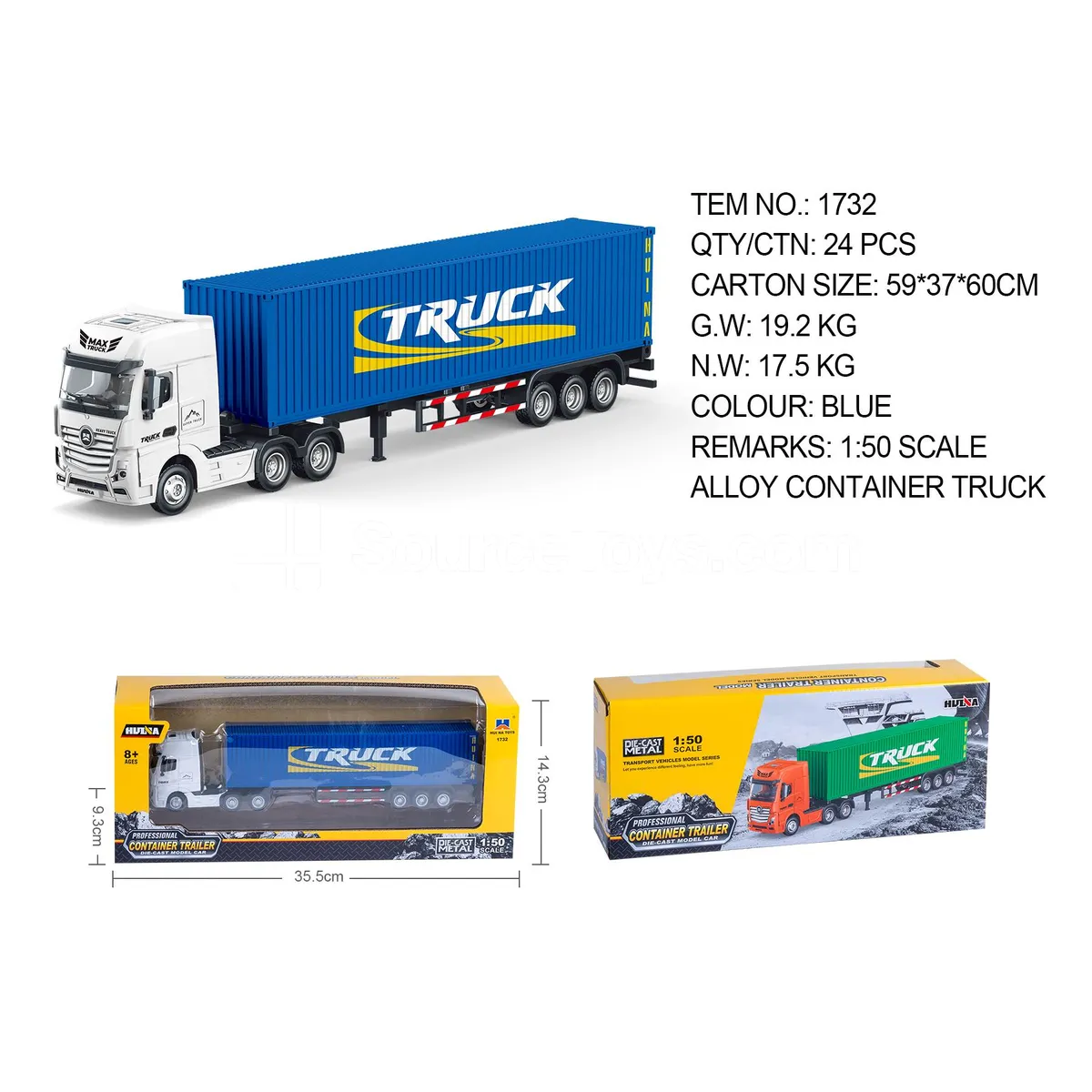 1:50 Semi-Alloy Container Truck Static Model 1:50 Semi-Alloy Container Truck Static Model
