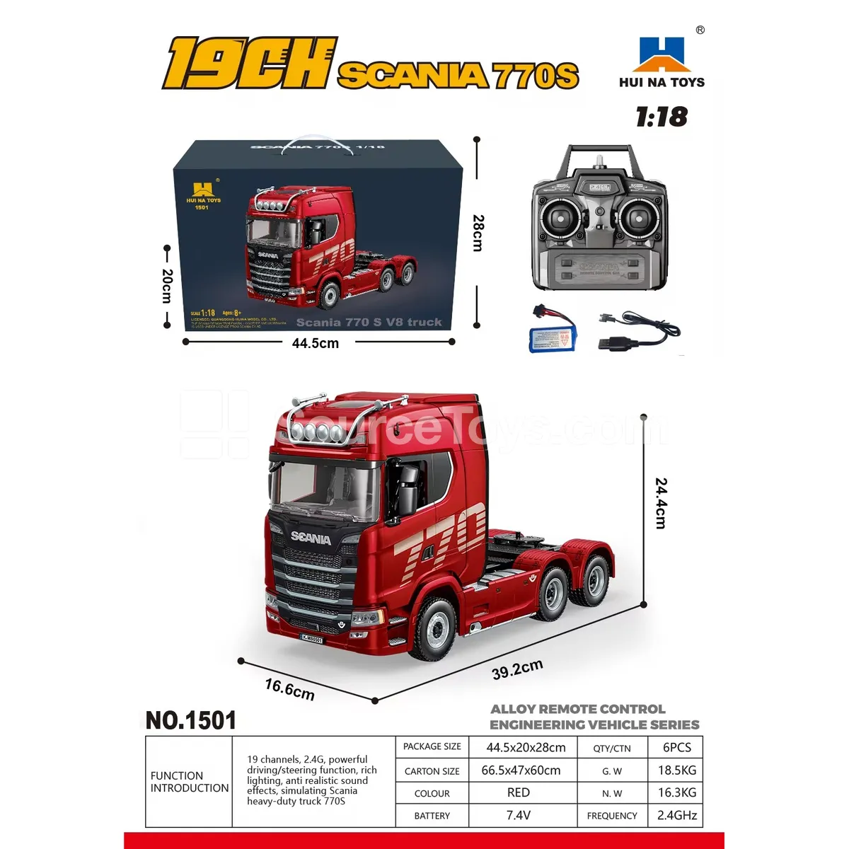 1:18 19-Channel Licensed Truck Head