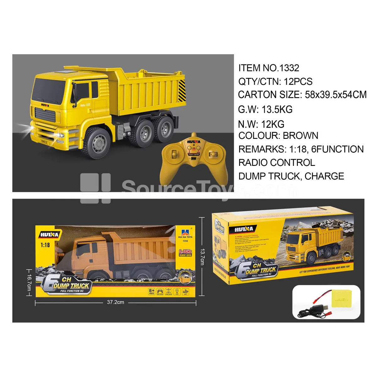 1:18 6-Channel RC Dump Truck