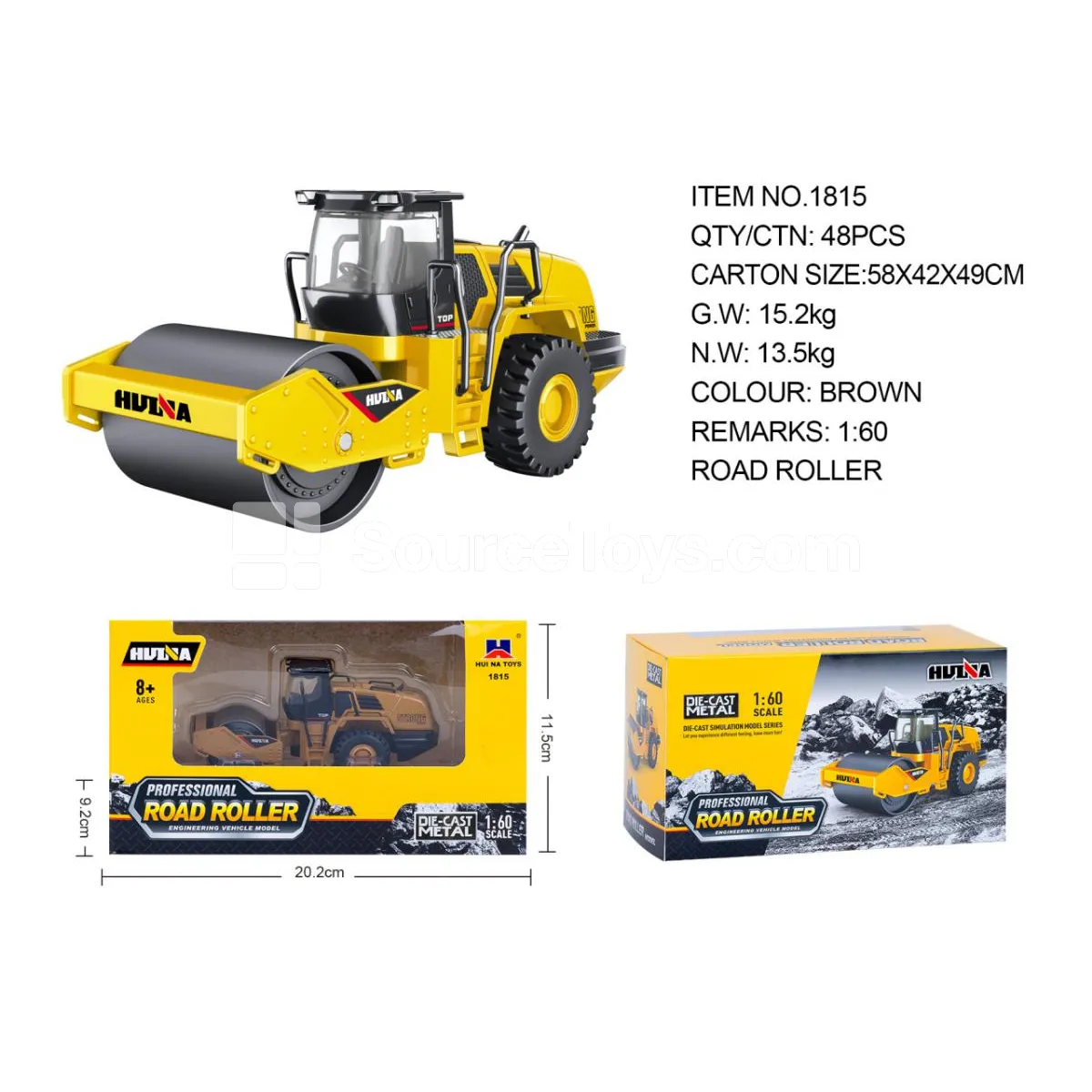 1:60 Alloy Road Roller Static Model 1:60 Alloy Road Roller Static Model
