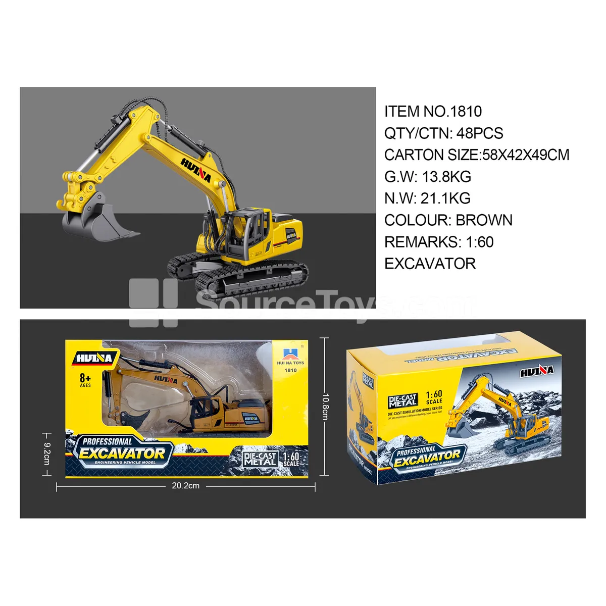 1:60 Alloy Excavator Static Model