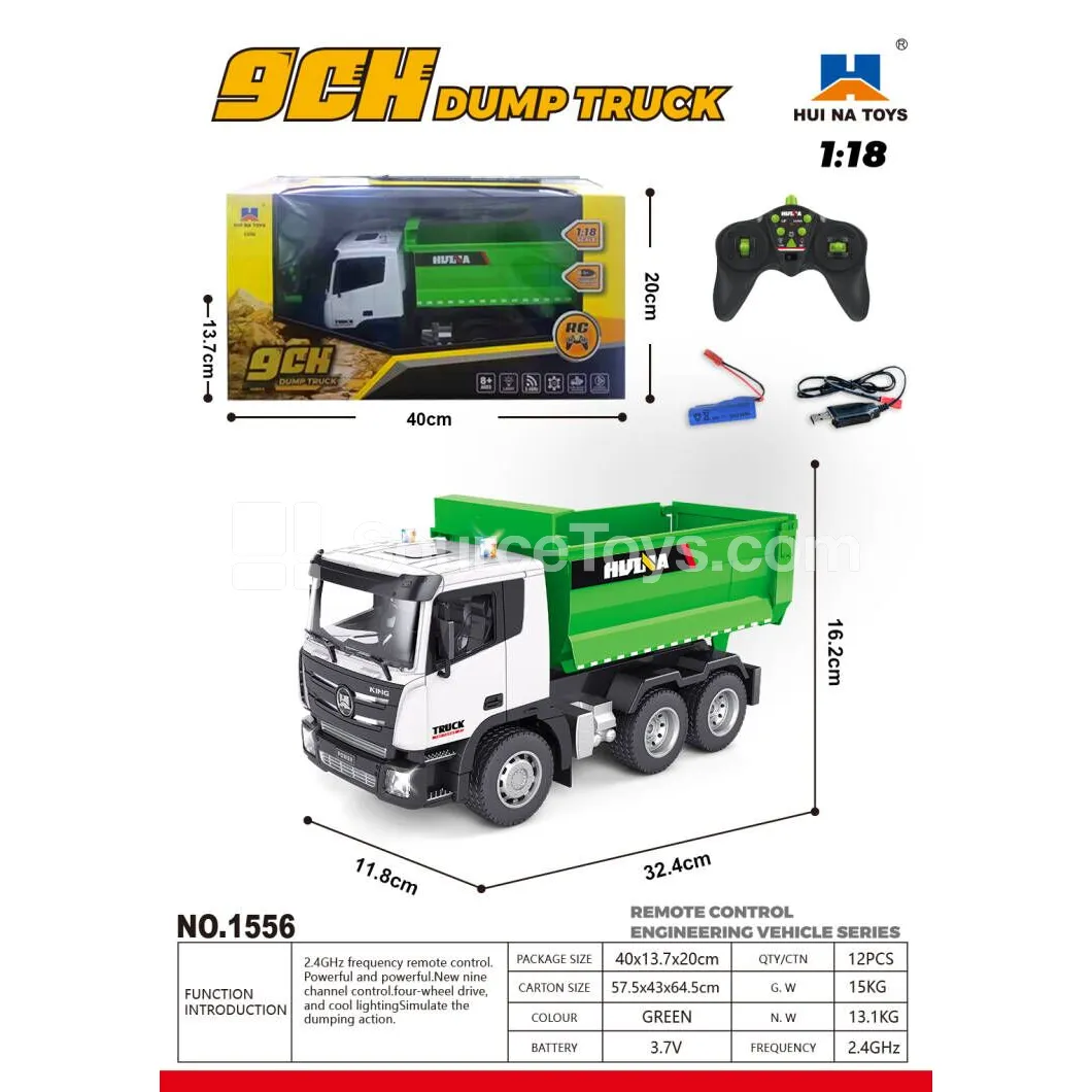 1:18 Nine-Channel Alloy RC Dump Truck