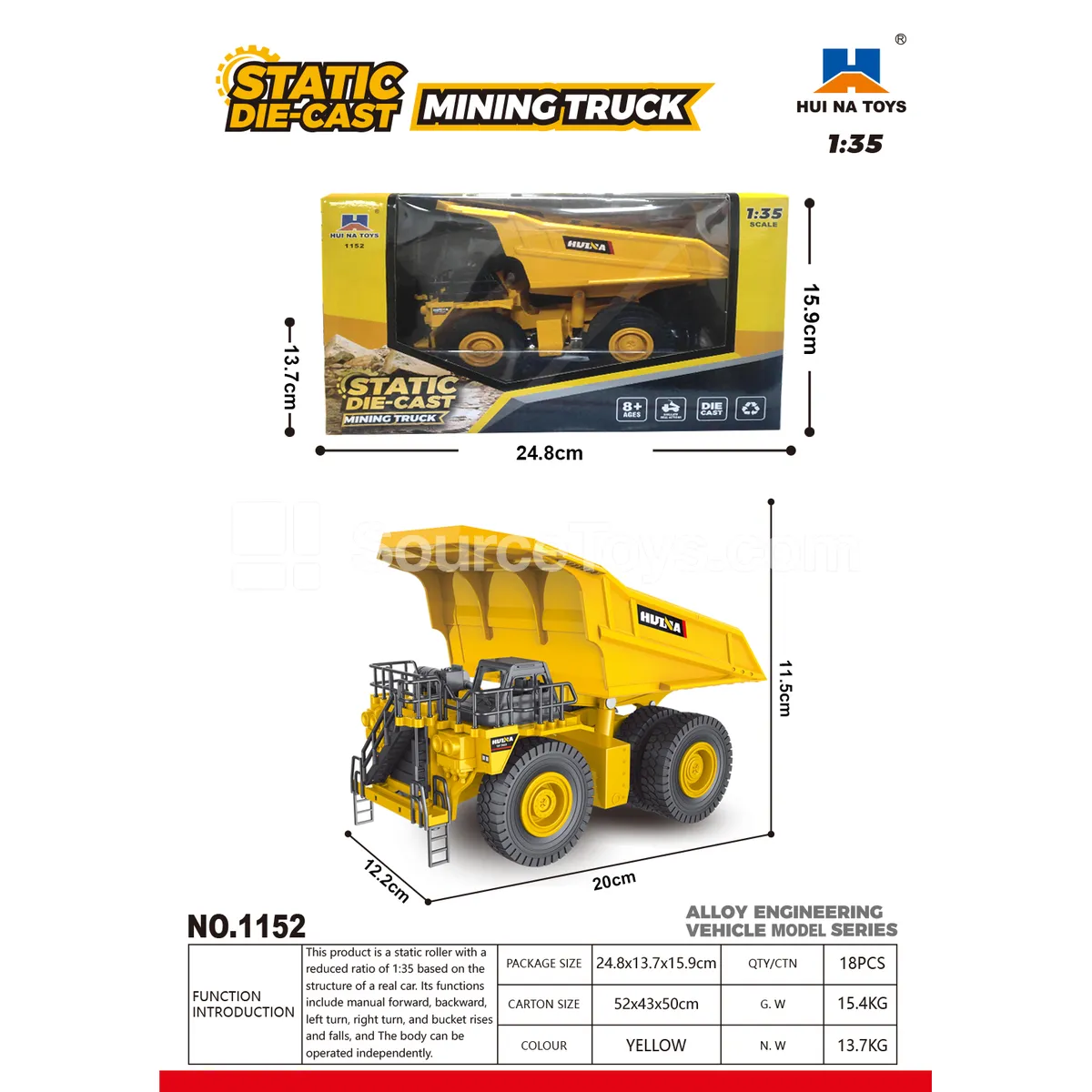 1:35 Alloy Mining Truck Model 1:35 Alloy Mining Truck Model