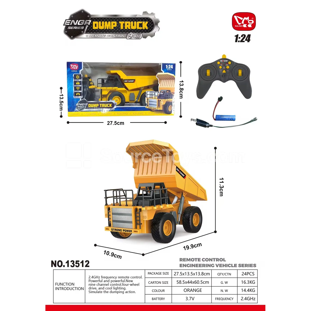1:24 9-Channel RC Mining Truck