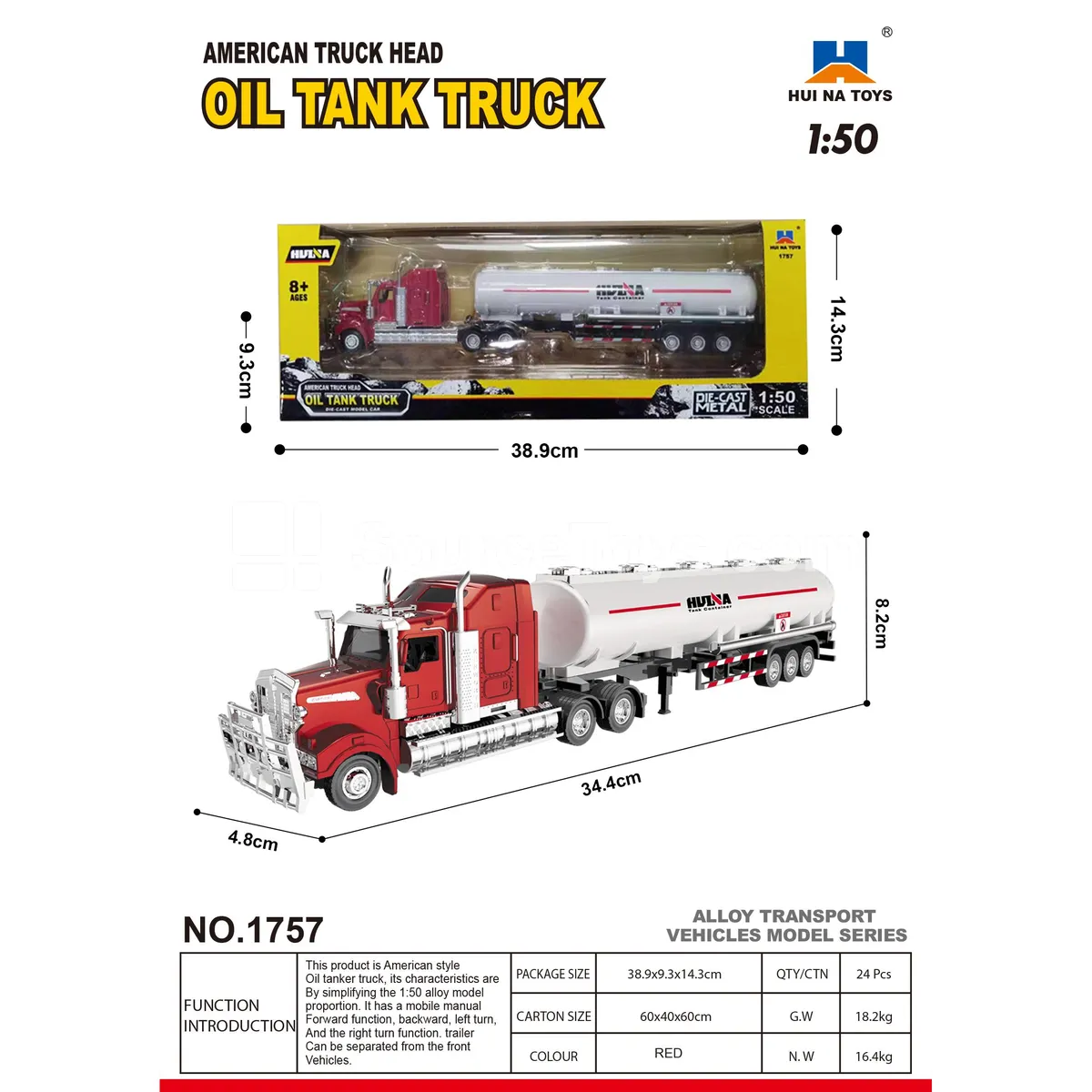 1:50 Alloy American Oil Tank Truck Static Model 1:50 Alloy American Oil Tank Truck Static Model