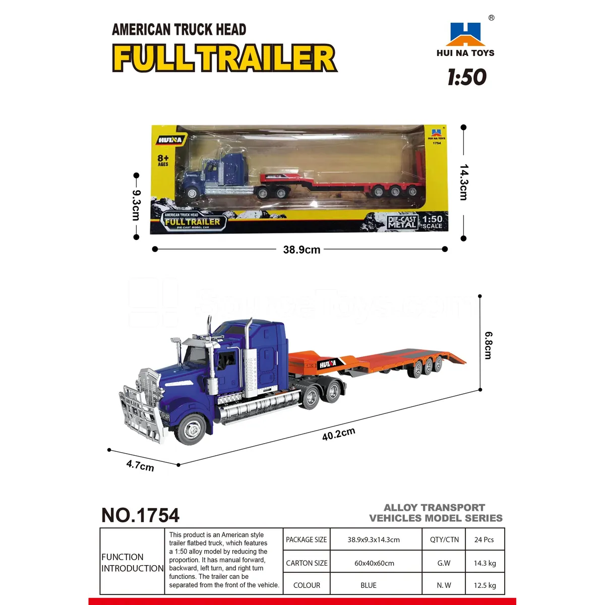 1:50 Alloy American Flatbed Truck Static Model 1:50 Alloy American Flatbed Truck Static Model