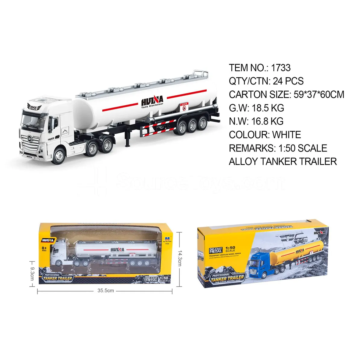1:50 Semi-Alloy Tank Truck Static Model 1:50 Semi-Alloy Tank Truck Static Model