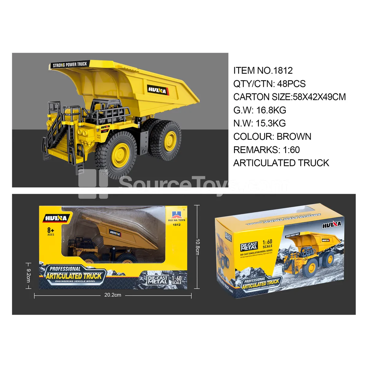 1:60 Alloy Mining Dump Truck Static Model