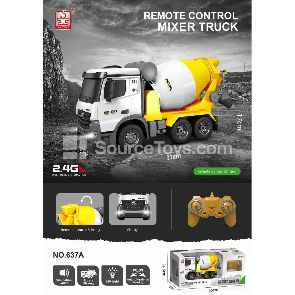 1:18 RC Concrete Mixer Truck