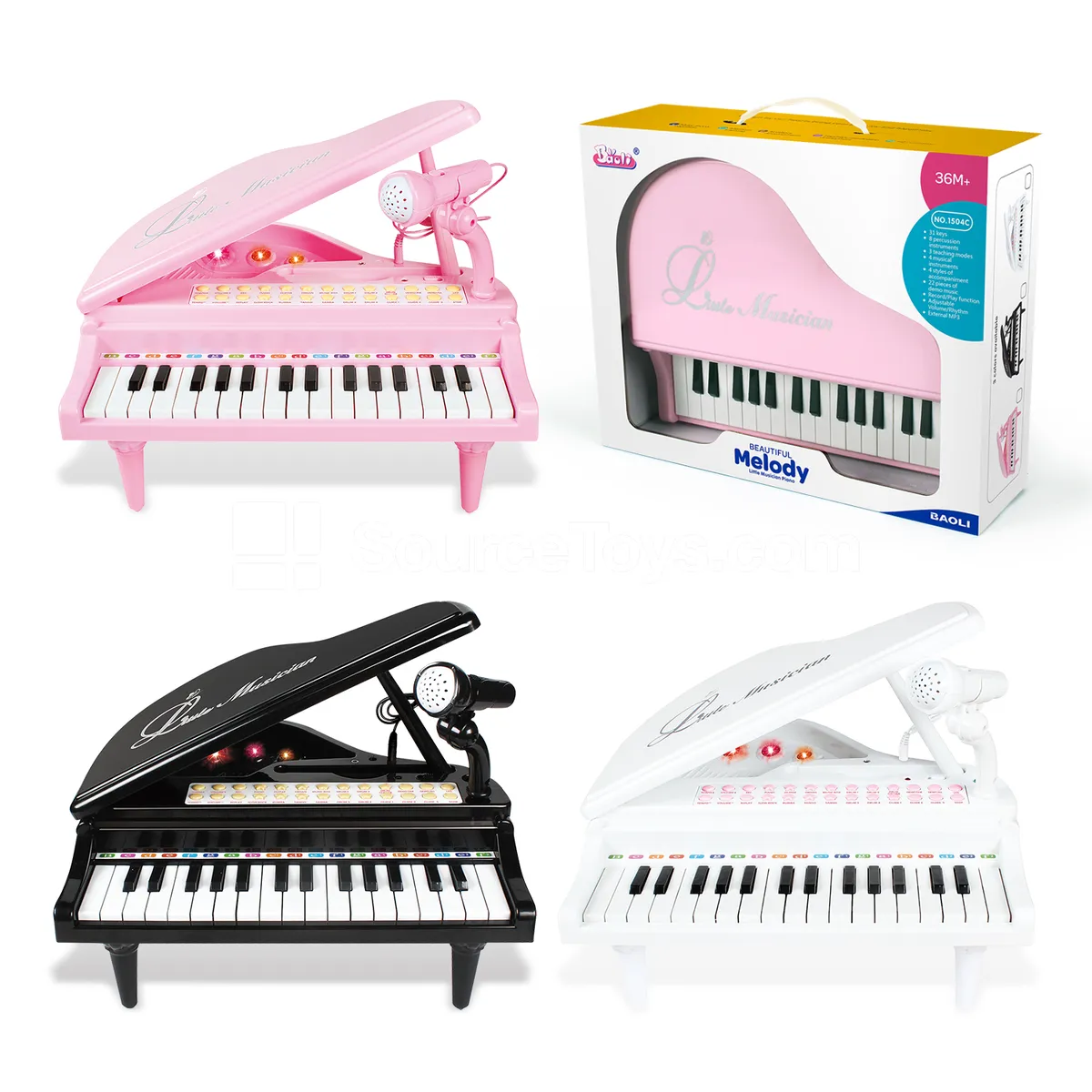 Electronic Piano (Pink/White/Black) Single Color Electronic Piano (Pink/White/Black) Single Color