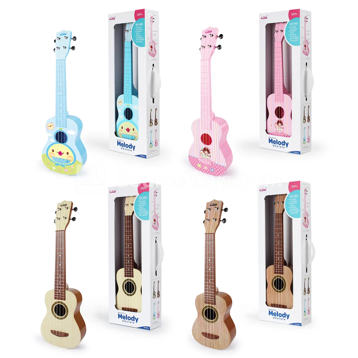 Ukulele (Pink/Blue/Light Wood/Dark Wood) Single Color Ukulele (Pink/Blue/Light Wood/Dark Wood) Single Color
