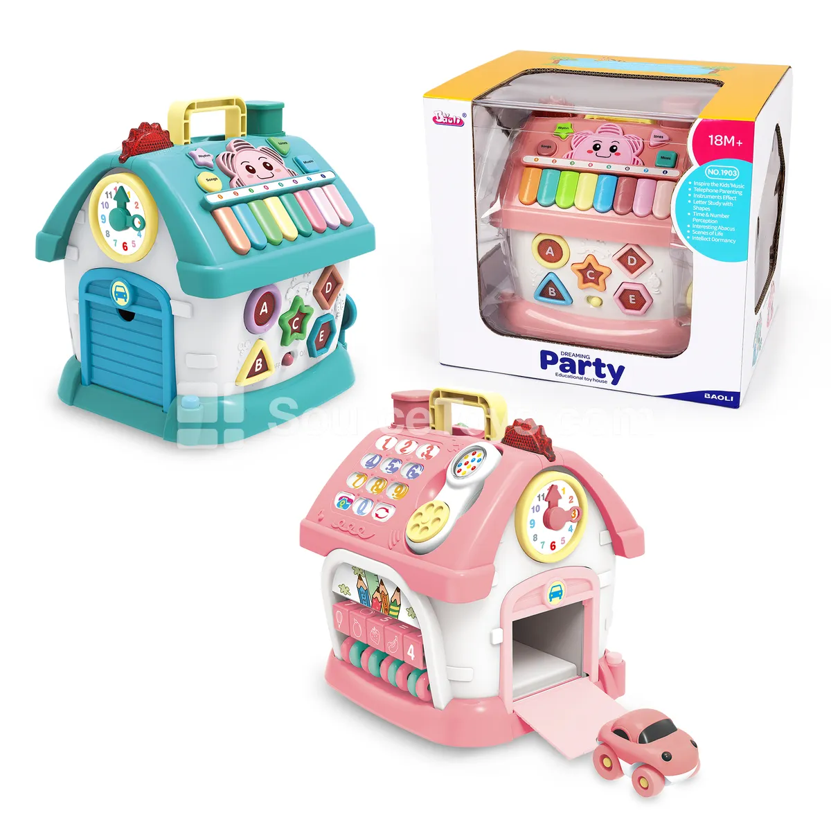 Smart Learning House Pink-Blue Single Color