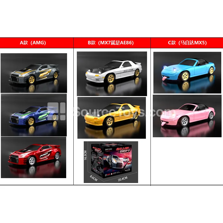 1:43 RC Drift Racing Car 4WD Remote Control Toy Car with Gyro 1:43 RC Drift Racing Car 4WD Remote Control Toy Car with Gyro