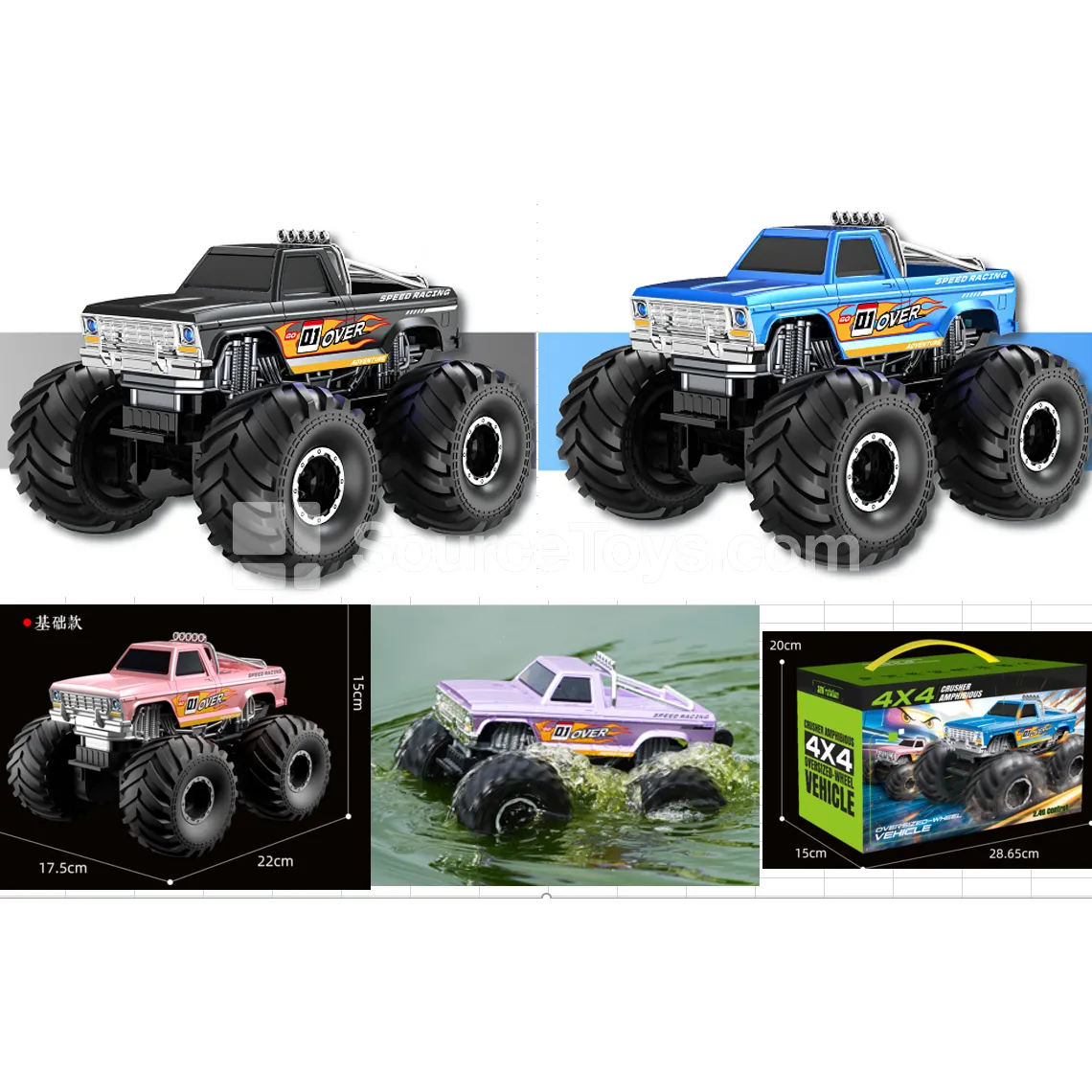 Water-Land Amphibious RC Stunt Car 1:20 4WD 2.4GHz Water-Land Amphibious RC Stunt Car 1:20 4WD 2.4GHz
