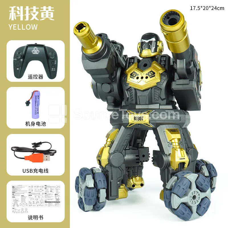 Spray Water Bullet Robot RC 2.4G Battle Infrared Sensor Light Music Toy