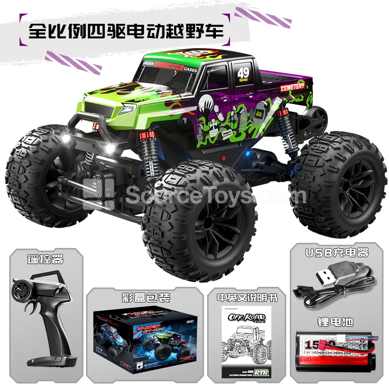 1:18 RC Rock Crawler 4WD High-Speed Car with Carbon Brush Motor