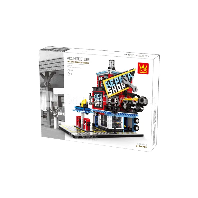 Auto Repair Shop Building Blocks Set