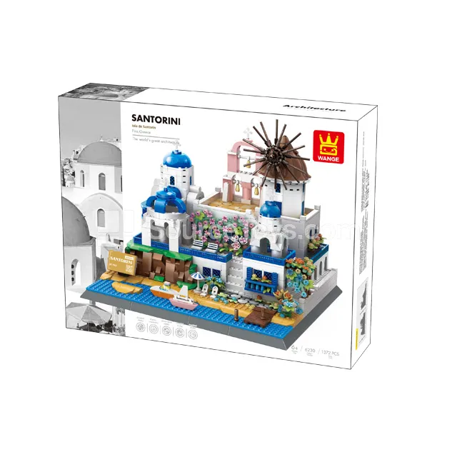 Santorini Fira Greece Architecture Building Blocks Set