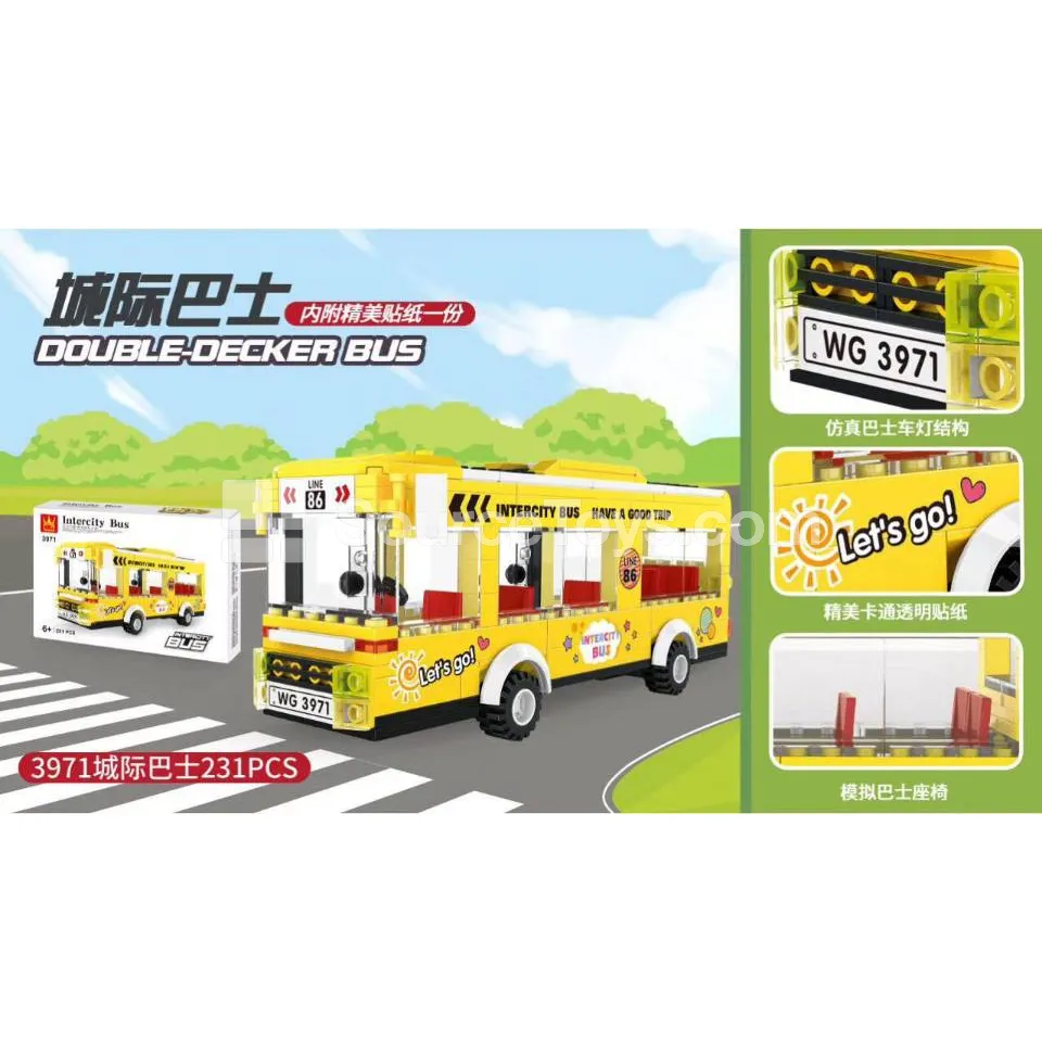 Wange Building Blocks City Bus