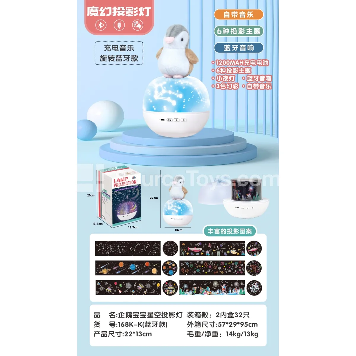 Baby Penguin Projector Night Light with Bluetooth Music Rotation (Rechargeable) Baby Penguin Projector Night Light with Bluetooth Music Rotation (Rechargeable)