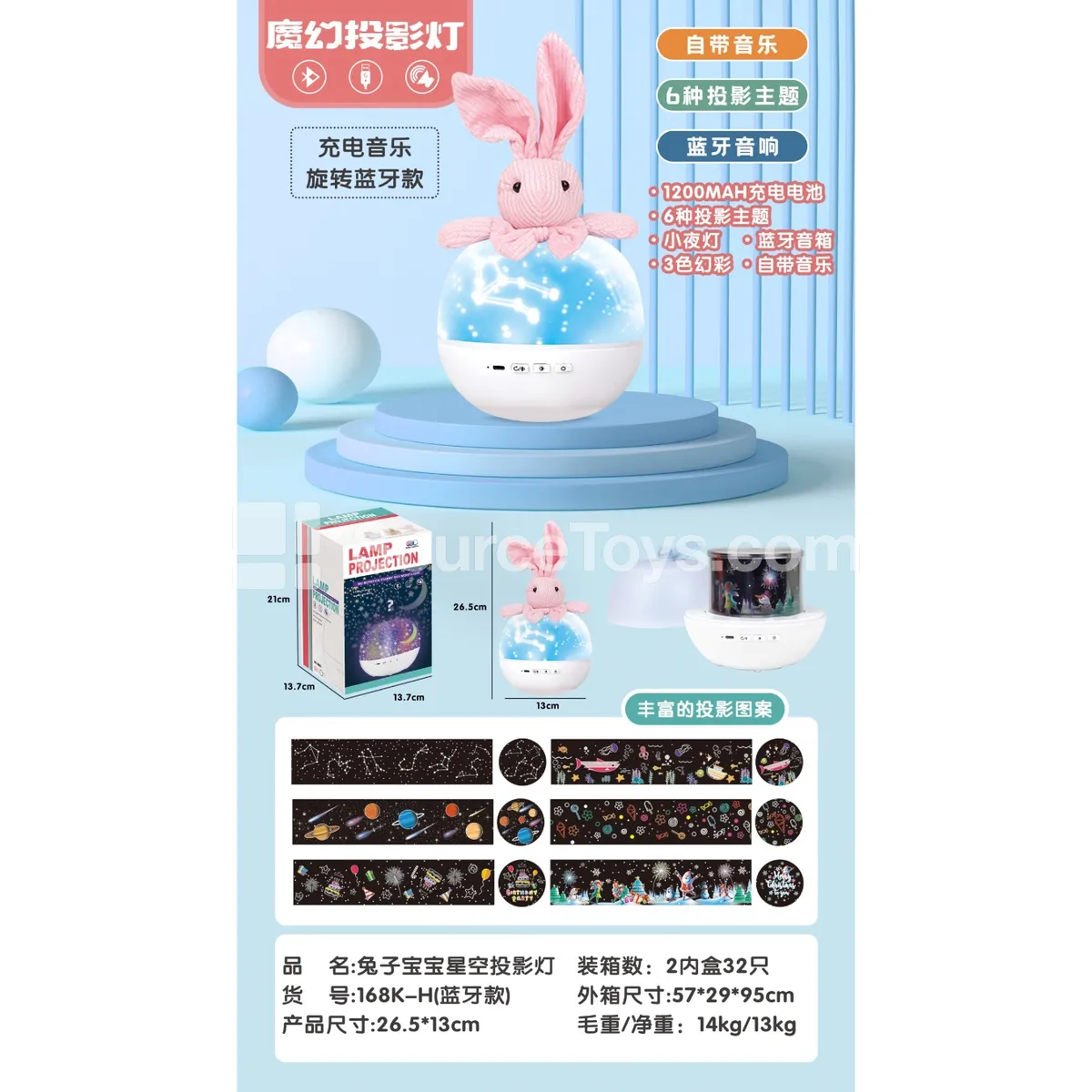 Baby Bunny Projection Lamp with Bluetooth and Music Baby Bunny Projection Lamp with Bluetooth and Music