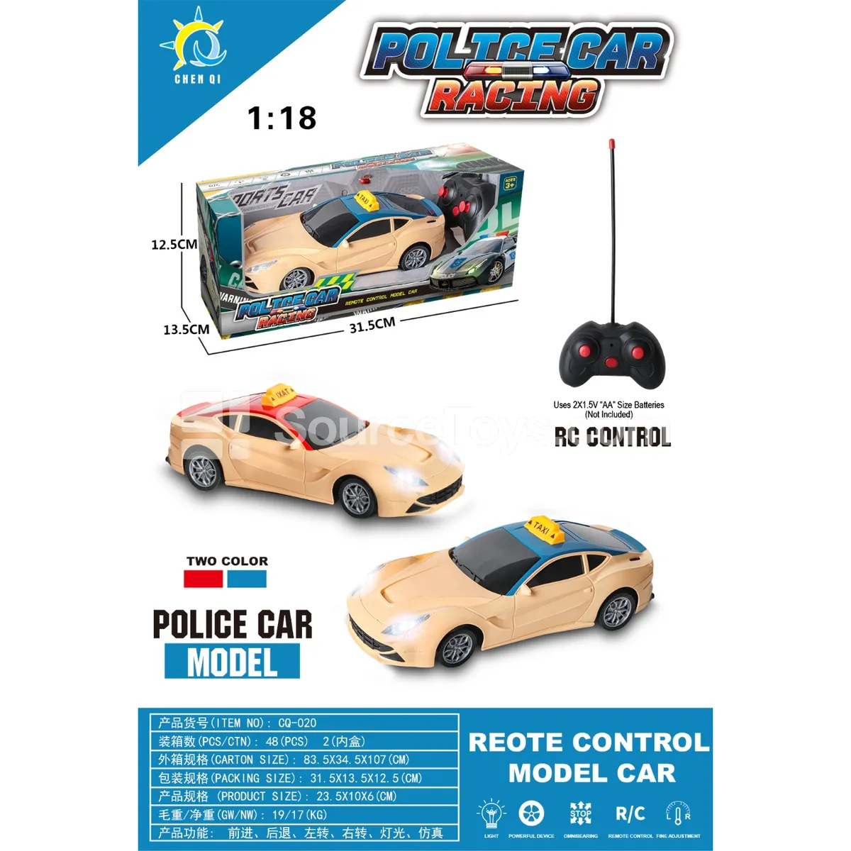 1:18 Diecast Taxi Model with Lights 1:18 Diecast Taxi Model with Lights