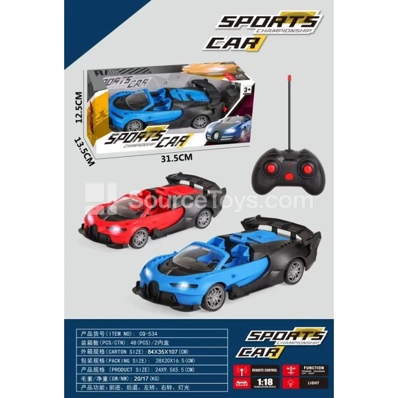1:18 4-Channel Bugatti Convertible Sports Car