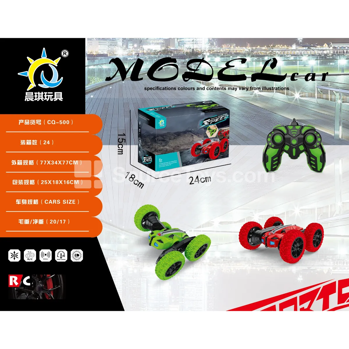 2.4G 4WD Stunt Remote Control Car with USB Cable 3.7V