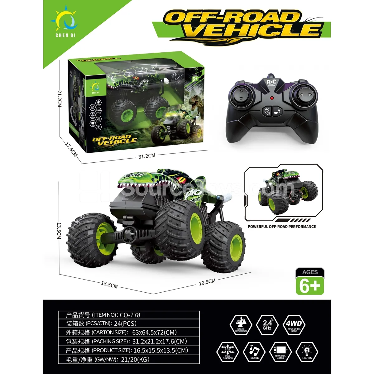 2.4G T-Rex RC Battle Car