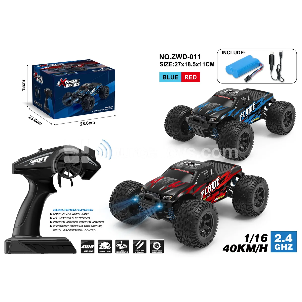 1:16 4WD Full-Proportional High-Speed RC Car