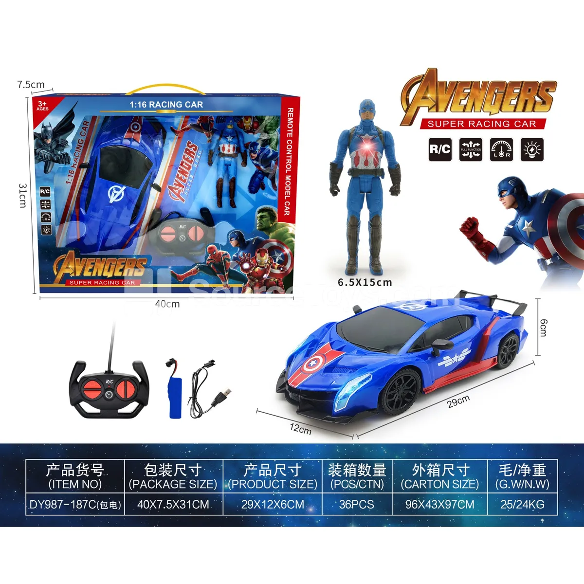 1:16 Remote Control Car with Lights (Window Box) 1:16 Remote Control Car with Lights (Window Box)