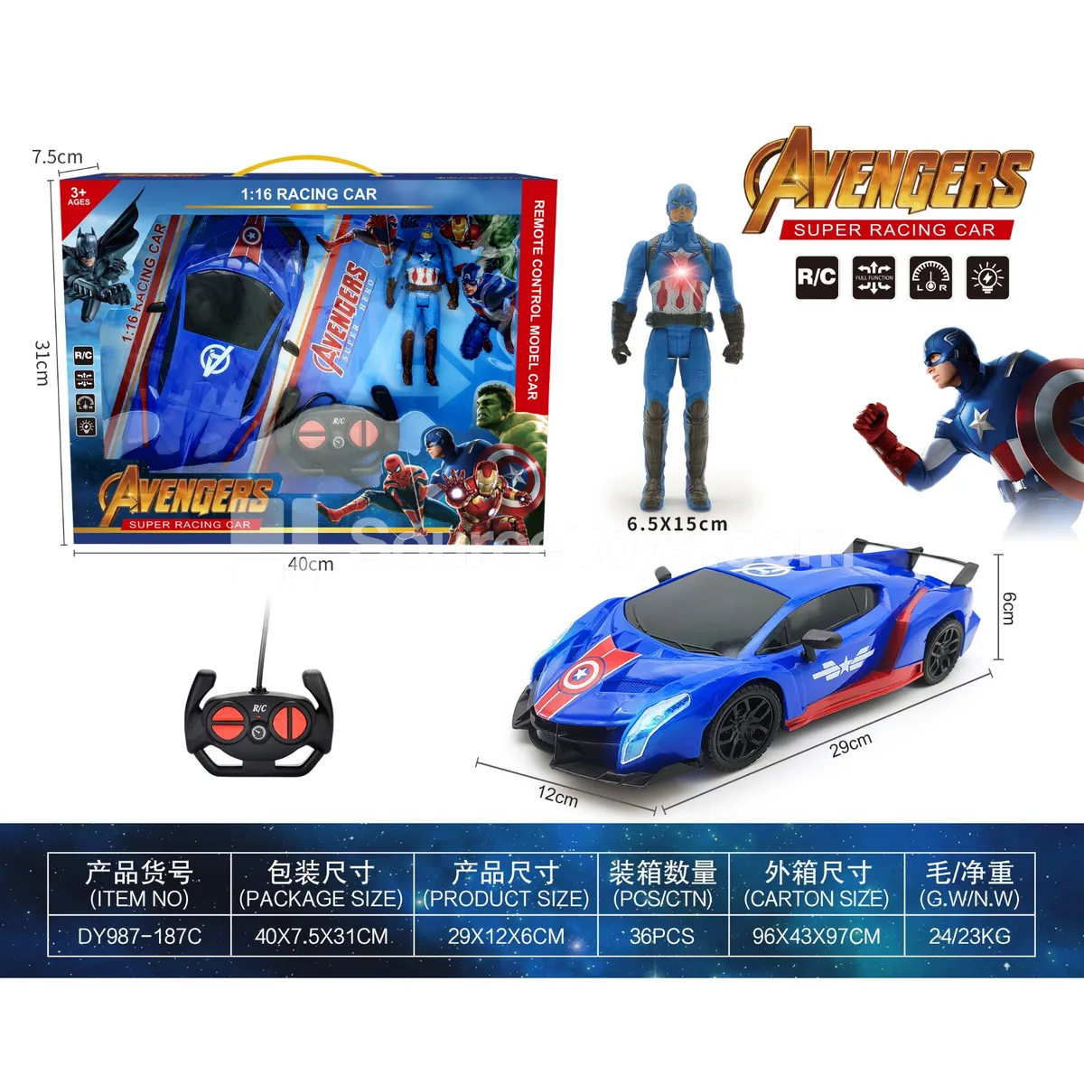 1:16 RC Car with Lights (DY987-187C) 1:16 RC Car with Lights (DY987-187C)