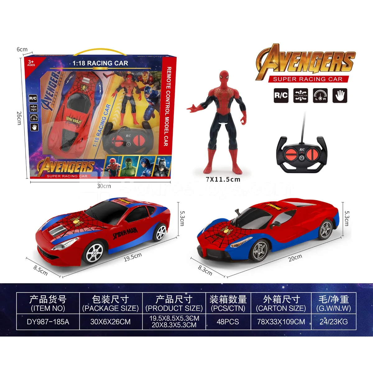 1:18 Remote Control Car (DY987-185A)