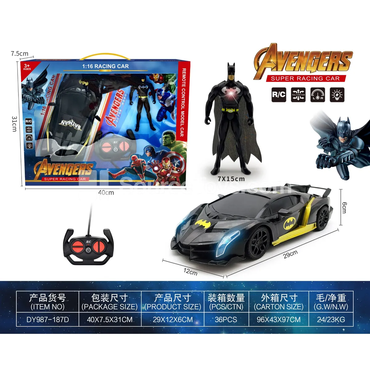 1:16 RC car with lights