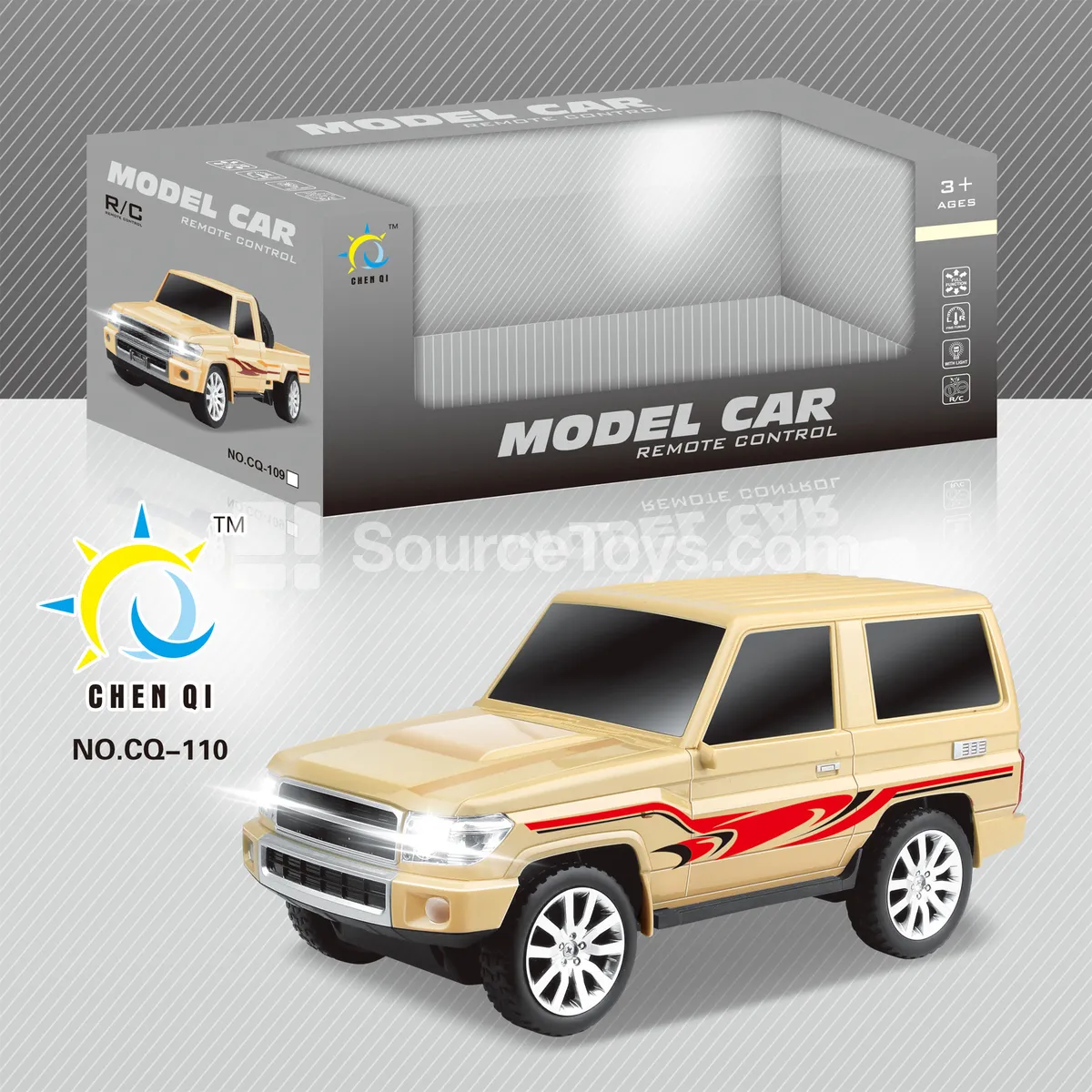 1:20 Remote Control Toyota SUV with Lights, Yellow/White Assorted 1:20 Remote Control Toyota SUV with Lights, Yellow/White Assorted