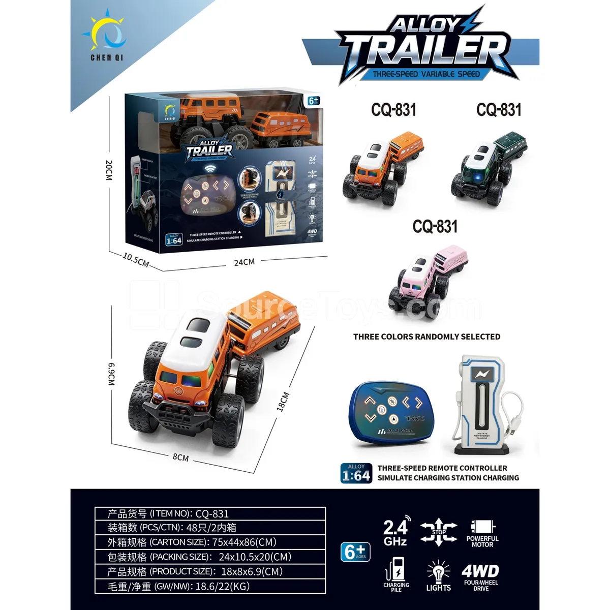 New Energy Alloy Mini Cyclone Bus Remote Control Car with Trailer New Energy Alloy Mini Cyclone Bus Remote Control Car with Trailer