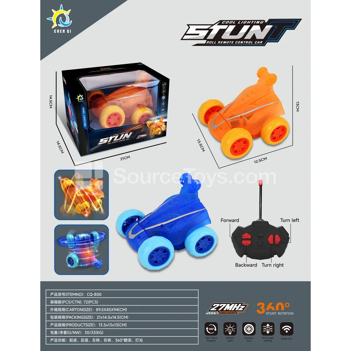 4-Channel Stunt Dump Truck with Lights 360° Flip (CQ-800) 4-Channel Stunt Dump Truck with Lights 360° Flip (CQ-800)