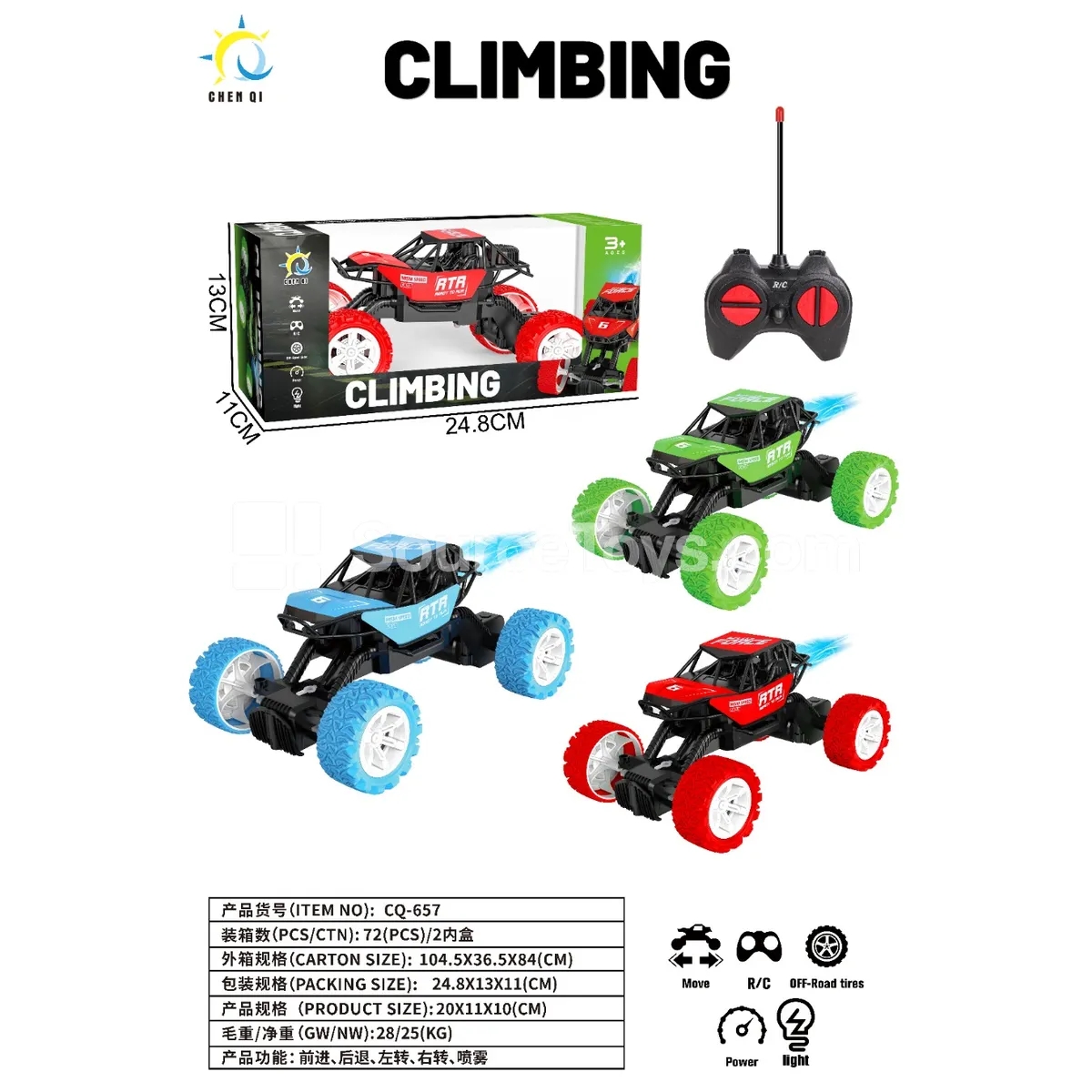 1:18 4WD Rock Crawler RC Car with Spray and 27MHz