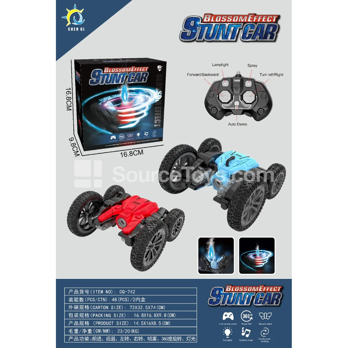 Stunt Car with Spray & 2.4G Remote (CQ-742) Stunt Car with Spray & 2.4G Remote (CQ-742)